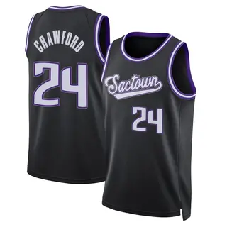 Men's Isaiah Crawford Sacramento Kings Black 2021/22 Icon Edition Jersey - Swingman