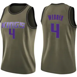 Women's Chris Webber Sacramento Kings Green Salute to Service Jersey - Swingman