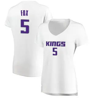 Women's De'Aaron Fox Sacramento Kings White Jersey - Association Edition - Fast Break