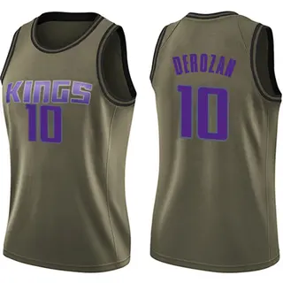 Women's DeMar DeRozan Sacramento Kings Green Salute to Service Jersey - Swingman