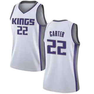 Women's Devin Carter Sacramento Kings White Jersey - Association Edition - Swingman