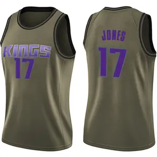 Women's Isaac Jones Sacramento Kings Green Salute to Service Jersey - Swingman