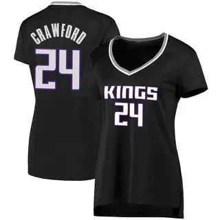 Women's Isaiah Crawford Sacramento Kings Black Jersey - Statement Edition - Fast Break