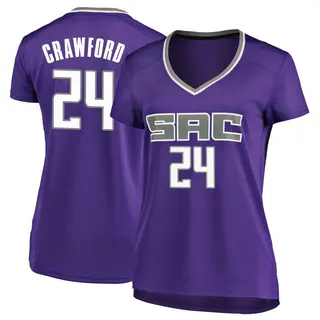 Women's Isaiah Crawford Sacramento Kings Purple Jersey - Icon Edition - Fast Break