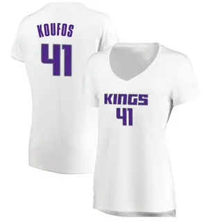 Women's Kosta Koufos Sacramento Kings White Jersey - Association Edition - Fast Break