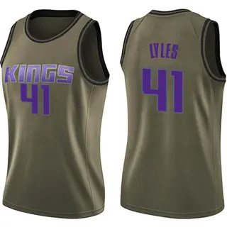 Women's Trey Lyles Sacramento Kings Green Salute to Service Jersey - Swingman