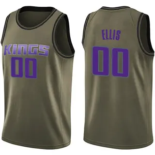 Youth Boogie Ellis Sacramento Kings Green Salute to Service Jersey - Swingman