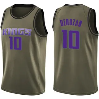 Youth DeMar DeRozan Sacramento Kings Green Salute to Service Jersey - Swingman