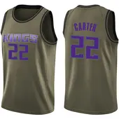 Youth Devin Carter Sacramento Kings Green Salute to Service Jersey - Swingman