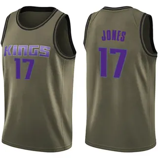 Youth Isaac Jones Sacramento Kings Green Salute to Service Jersey - Swingman