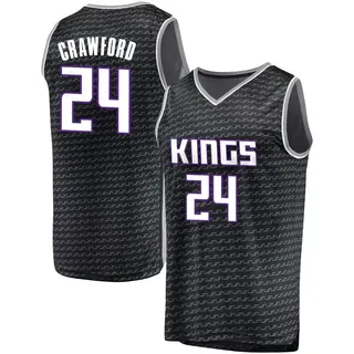 Youth Isaiah Crawford Sacramento Kings Black Jersey - Statement Edition - Fast Break