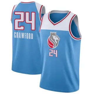 Youth Isaiah Crawford Sacramento Kings Blue Jersey - City Edition - Swingman