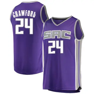 Youth Isaiah Crawford Sacramento Kings Purple Jersey - Icon Edition - Fast Break