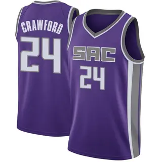 Youth Isaiah Crawford Sacramento Kings Purple Jersey - Icon Edition - Swingman