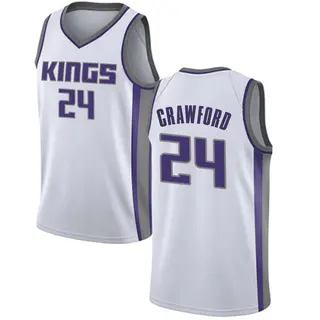 Youth Isaiah Crawford Sacramento Kings White Jersey - Association Edition - Swingman